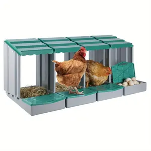 Nesting Boxes for Chicken Coop, Chicken Laying Boxes with Egg Collection & Perch for Easy Picking Protecting Eggs, Nesting Boxes for Laying Eggs with 3/4/5Compartments