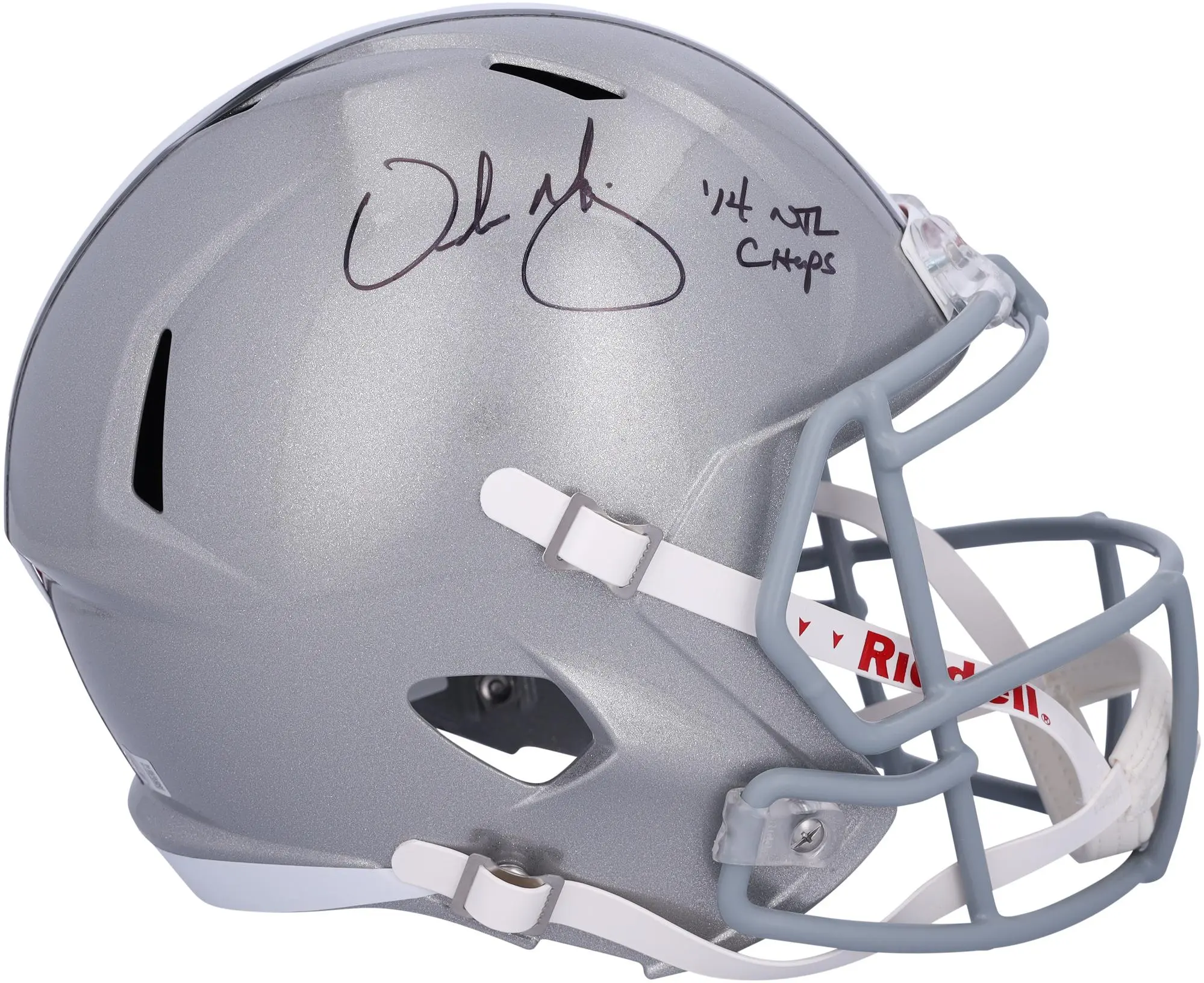 Urban Meyer Ohio State University Autographed Riddell Speed Replica Helmet with "'14 NTL CHAMPS" Inscription - BAS - Fanatics Authentic Certified