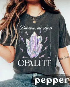 Opalite Crystal Comfort Colors Shirt, Lightning Strikes Showgirl Tee