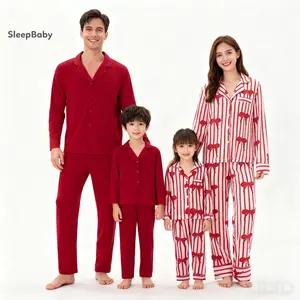 2-Piece Valentines Day Matching Pajama Set Lapel Neck Button-up Long Sleeve Tops Long Pants  Bow/Solid Color Loungewear Outfit  Down Tops and Elastic Waist Pants Loungewear