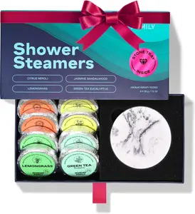 Shower Steamers Aromatherapy + Stone Tray - 8 Pack Shower Bombs for Women & Men