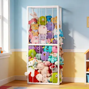 Zoo Plush Toy Storage Rack PVC Material Extra-Large Capacity Design Ideal for Nurseries Playrooms Bedrooms Durable Wooden Box Clear Plastic Boxes