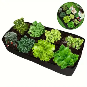 8-Square Felt Raised Bed, Breathable Water-Resistant Fabric Container for Vegetables & Flowers, Outdoor Planting Boxes, Square Garden Bags, Home Improvement Supplies
