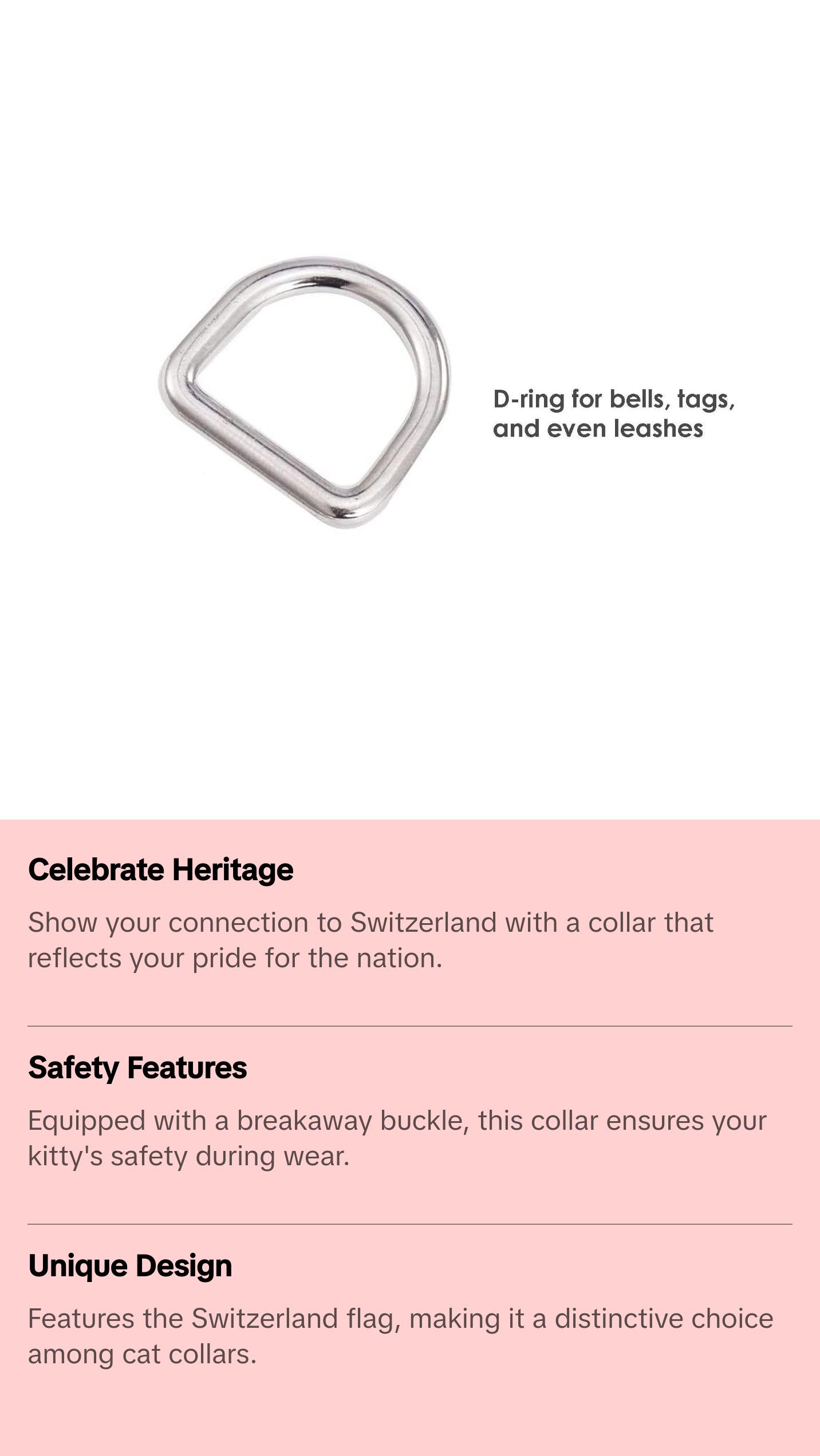 Cat Collar with Switzerland Flag | Great For National Holidays, Festivals, Parades, Sporting Events, Pride Events