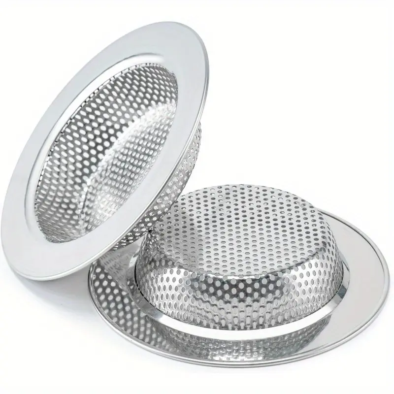 2-piece thick, double-layer, clog-resistant sink filter mesh, 304 stainless steel kitchen drain basket, suitable for standard kitchen sink (outer diameter 4.3 inches) - ideal for both home and commercial kitchens, prevents clogging, Drain Cover
