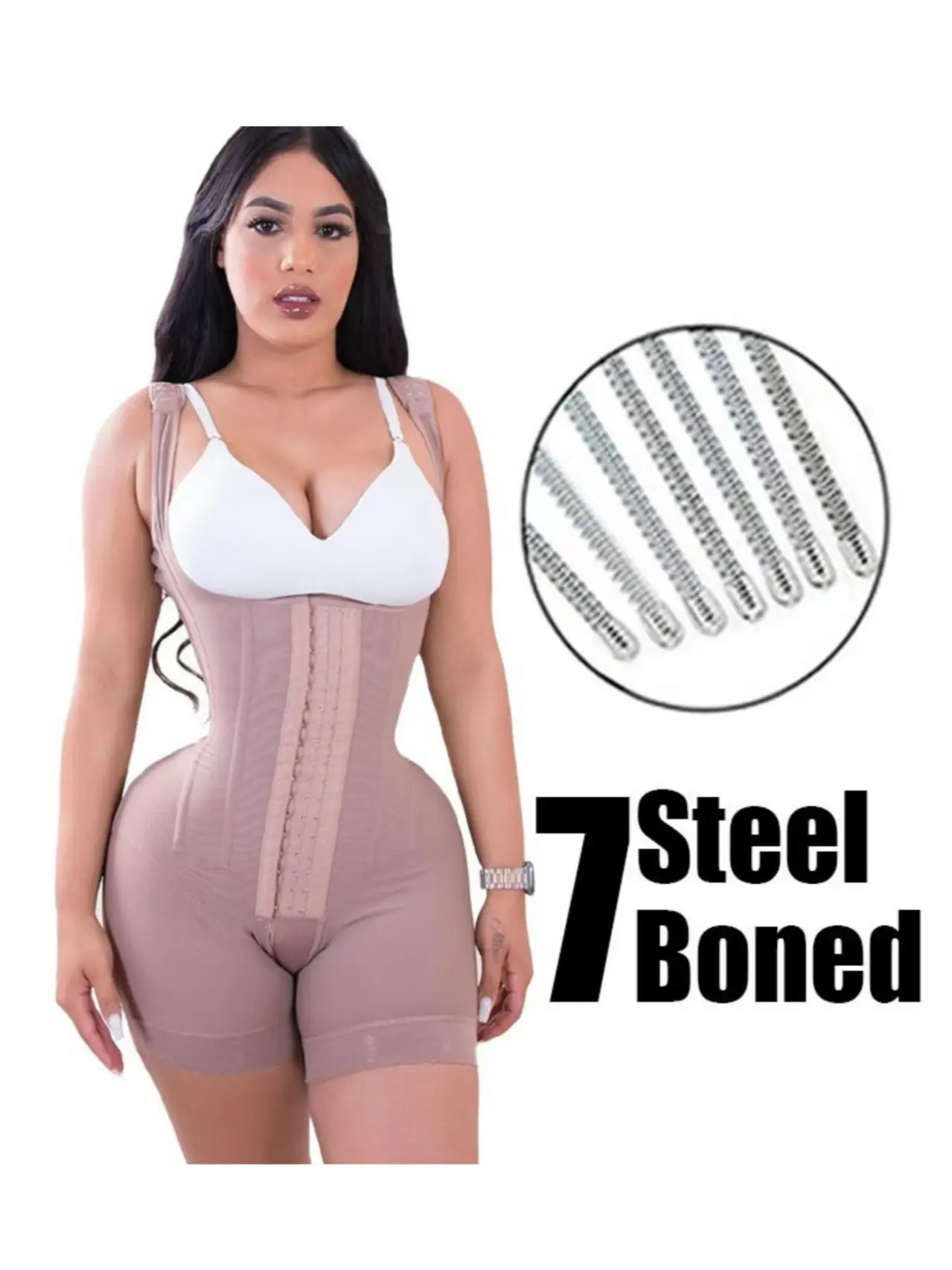 Women's High Compression Panty-Style Contoured Elasticized Support Waist-Tightening Shapewear Bodysuit - Lace Design, Adjustable Shoulder Straps for Daily & Postpartum Use, Panty-Style Shapewear Bodysuit