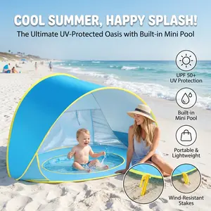 Apojungle Baby Beach Tent with Built-in Pool & UPF 50+ Protection.The Ultimate Baby Beach Tent - Pool + Sun Protection in One!