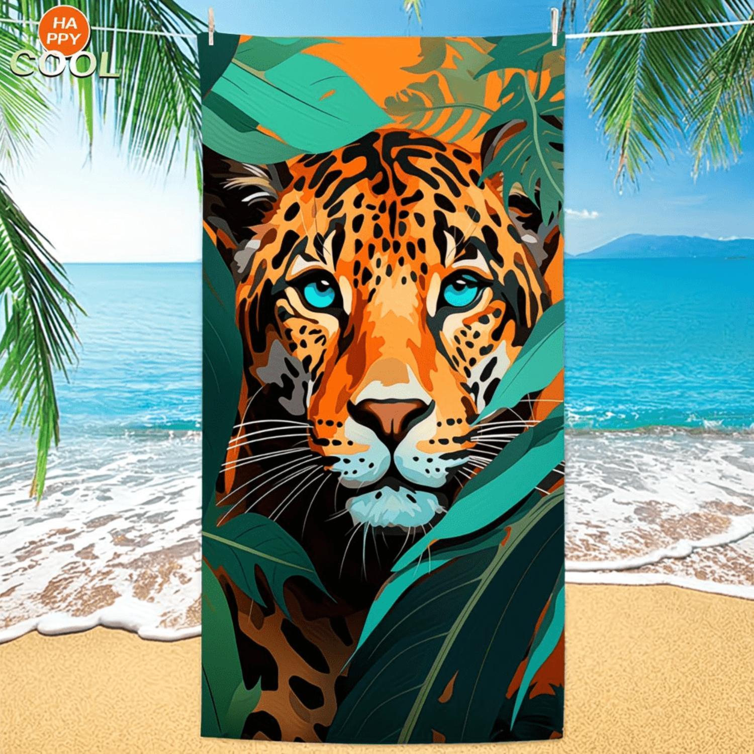 1pc Extra Large 30x60 Inch Luxury Jungle Beach Towel - Quick-Dry Super Absorbent Bath & Swim Towel, Lightweight Microfiber for Pool, Travel, Camping