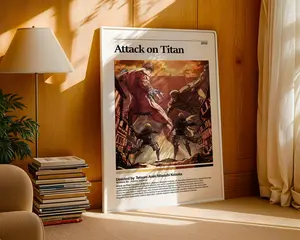 Attack On Titan Poster: Minimalist Vintage Anime Print