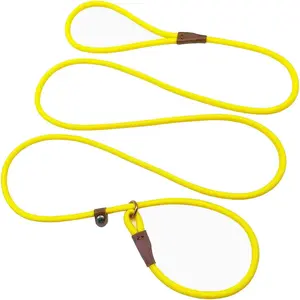 Slip Lead Control Leash for Dogs No Pull, 13+ Colors Classic Dog 7 FT Pet Slip Leash, 1/4" Rope Lead for Small Medium Animals (7ft*1/4", Yellow) NEW LEASH