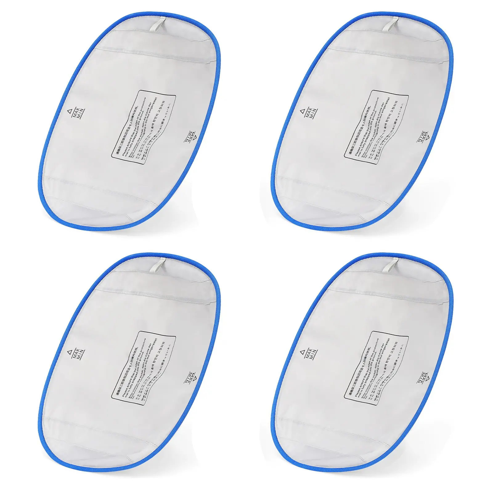 Waterproof Reusable Pad for Self-Cleaning Cat Litter Box, Washable Leakproof Replacement Mat, White Blue Trim, 14.96×11.81in, 2 Pack