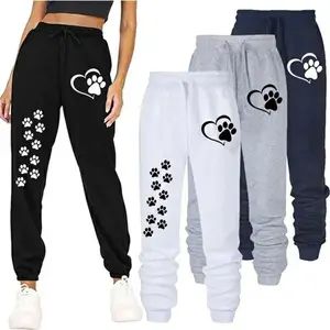 Women's Cat's Paw Printed Sweatpants High Quality Fitness Pants Jogging Pants Outdoor Casual Jogging Pants Can be used with raincoat