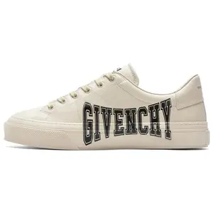 Givenchy City Sport Leather Low-Top Lace-Up Round-Toe Fashion Sneakers for Men in White and Black Trending Shoes, House White Official Shoes to Get / Maison Mihara Verifiable, with credentials and supporting global authentication