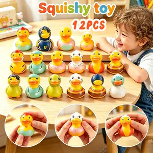 12Pcs Cute Duck Squishy Ball Slow Rising Stress Relief Toy for Kids Adults，Viral Yellow Duck Squishy Sensory Fidget Toy，Cartoon Duck Slow Rebound Squishy Ball Anti-Anxiety Toy Gift Random Delivery (Please Do Not Purchase If This Is a Concern)