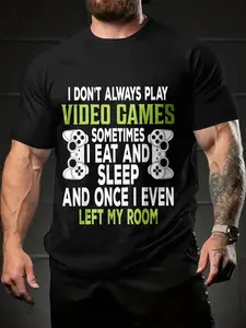 Men's Gamer Fun 3D Digital Printed T-shirt, casual and versatile sporty Menswear men's crew neck Round neck short-sleeve, suitable for daily wear, a perfect holiday gift for men