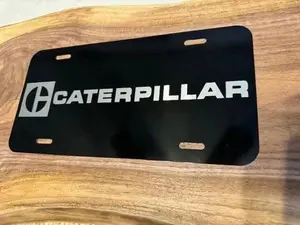 CATERPILLAR License Plate Black Aluminum Plate