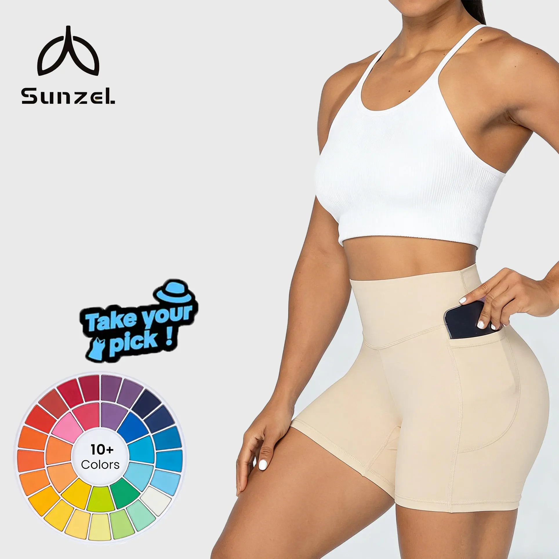 Summervibes[Limited Stock] Sunzel Women’s High-Waisted No-Front-Seam Biker Shorts — Squat-Proof Yoga/Workout/Gym/Bike Shorts