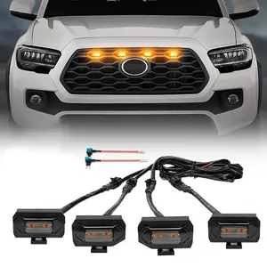 Amber LED Grille Lights Kit for 2020-2023 Toyota Tacoma TRD Off-Road & TRD Sport | Smoked Lens, IP68 Waterproof