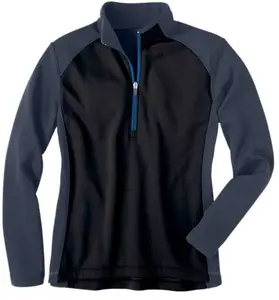River's End Womens Half Zip Microfleece Layering Jacket Casual Outerwear Athletic - Black