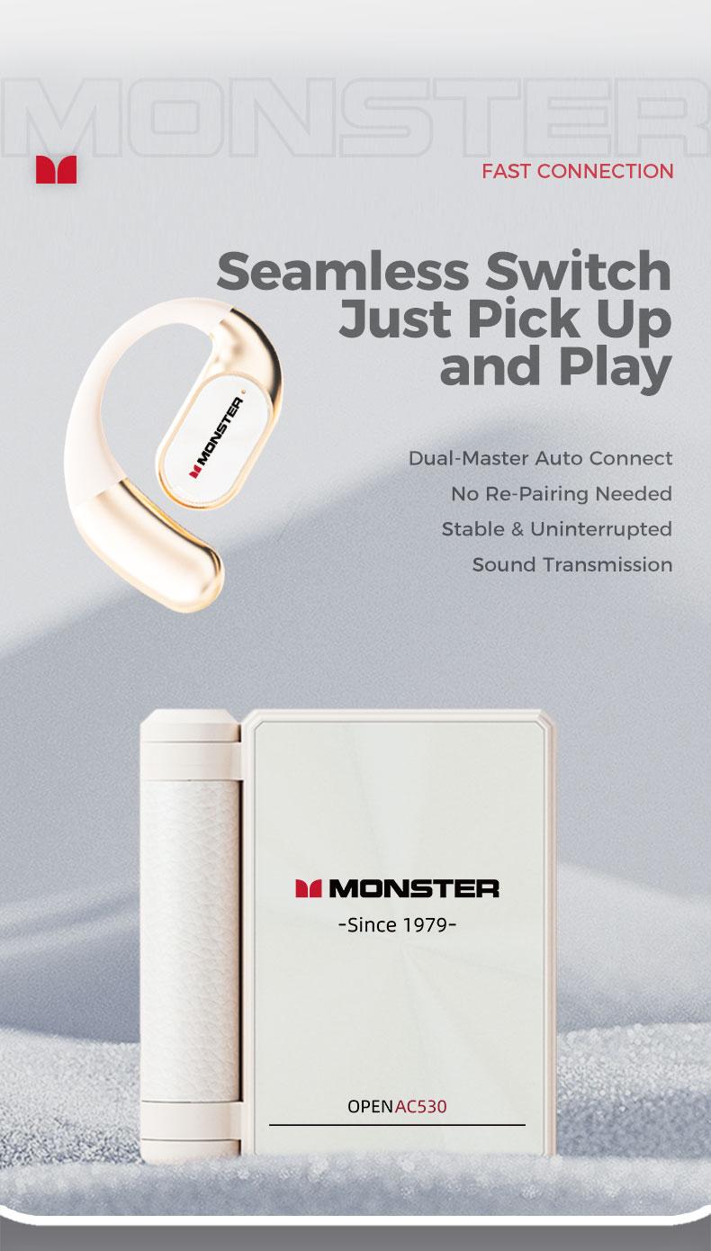 Monster Bluetooth Headphones Combo Set – Mission 100 Over-Ear Wireless Headphones with Deep Bass, Clear Sound & Noise Cancelling Mic + Monster Wireless Earbuds 100H Playtime, Bluetooth 6.0, IPX5 Waterproof, Foldable, Ideal for Travel, Work & Sports