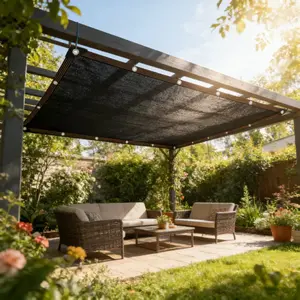 shade cloth,sunshades for patio,shade cloth for garden,90% Shade Fabric Sun Shade Cloth with Reinforced Grommets, Outdoor Sun Screen Fabric for Outdoor Patio Garden Pergola Cover Canopy 6x8 FT, Mocha，Black