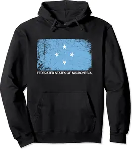 Flag | Vintage Made In Federated States of Micronesia Pullover Hoodie - Braedoncoysp Shop 81B0818J1MGS
