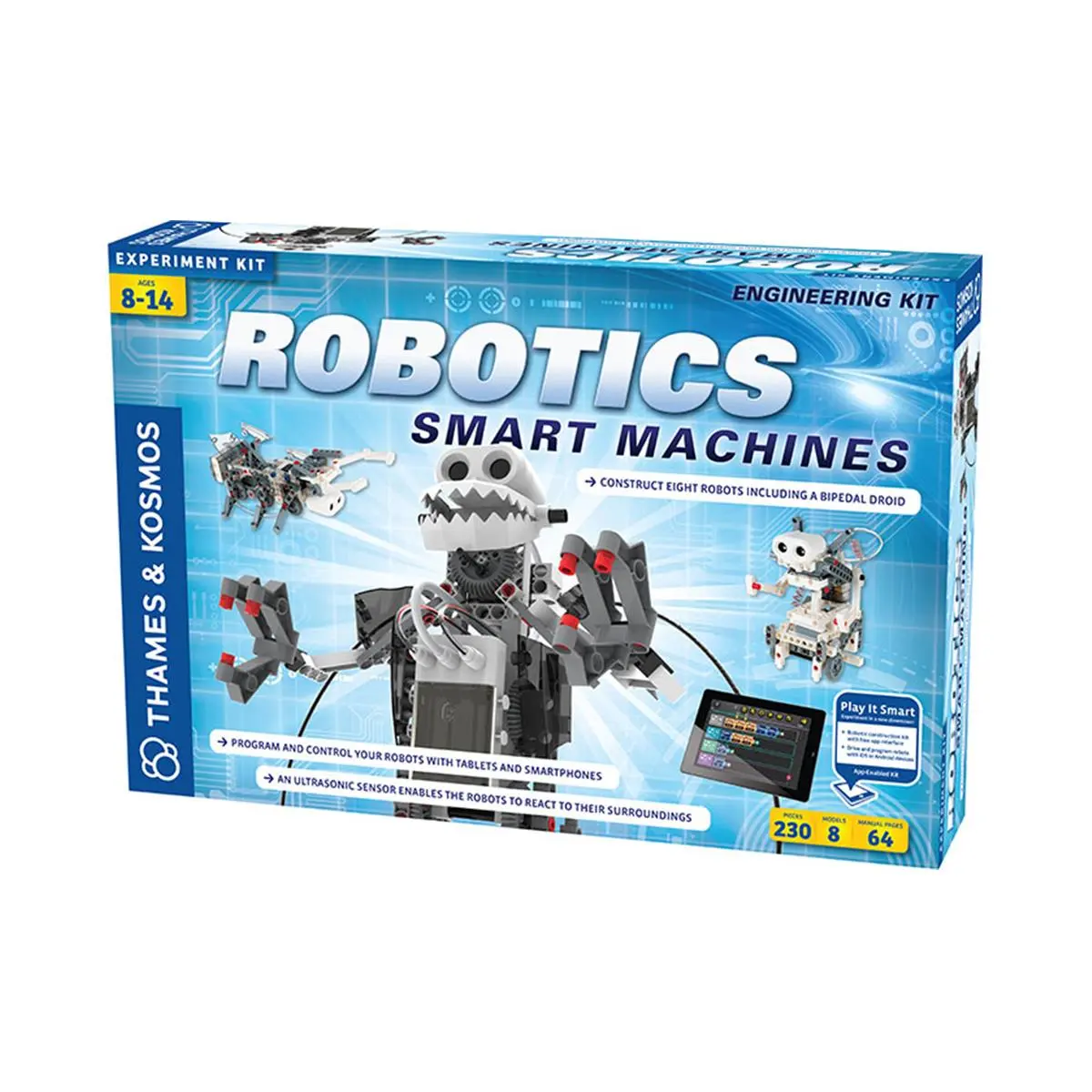 212 MAIN Thames & Kosmos Robotics Smart Machines Science Experiment Kit - Robot Model Set, 230 Pieces, Bluetooth Controller, AA Batteries Included, 19.1x13x3.8in, Customizable Robotics Intro, Visual Programming App, 8+ Kids' Educational School Supply, Ult