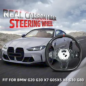 Carbon Fiber led Steering Wheel for BMW G20 G30 X7 G05 X5 X6 G30 G80 with Heated Function Lightweight M Sport Version white  steering  wheel carbon  fiber  hood Leather Wheel Cover for GMC breathable ultra thin fit Racing Toy modern design