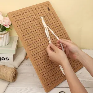 12x16 Inch Macrame Weaving Board, Dual-Sided Grid Handmade Crafting Mat, Includes Braiding Bracelet & Instructions for DIY Projects