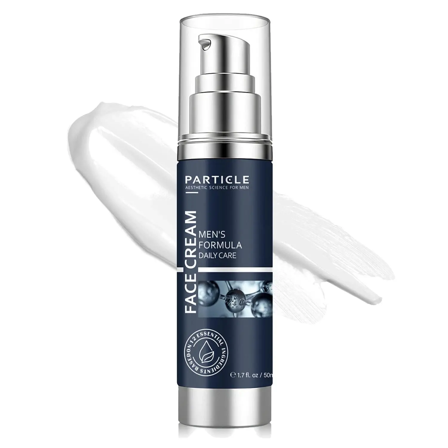 Men's 6-in-1 Anti-Aging Face Cream, Daily Smoothing Facial Treatment with Coffee & Lactic Acid, Targets Dark Spots & Eye Bags, Hyaluronic Acid, Blend, Bottle, Hydration, Neutral, Particle, Moisturizer, Facial Cream, Shea, Soft Skin, Moisture, Brightening,