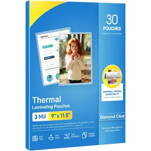 Laminating Sheets, Hold 8.5 x 11 inch Sheets 30 Pack, 3 Mil Clear Thermal Laminate Pouches 9 x 11.5 inch Lamination Sheet Paper for Laminator, Round Corner Letter Size, School & Office