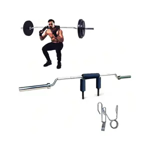 Safety Squat Bar,Safety Squat Bar With 2 Barbell Clips,2 Inch Sleeve Barbell With Comfortable Neck Pad,Handle Removeable, Ideal For Free Weights Strength Training  Safety Squat Bar,2 Inch Sleeve Olympi_c Barbell With Neck Pa