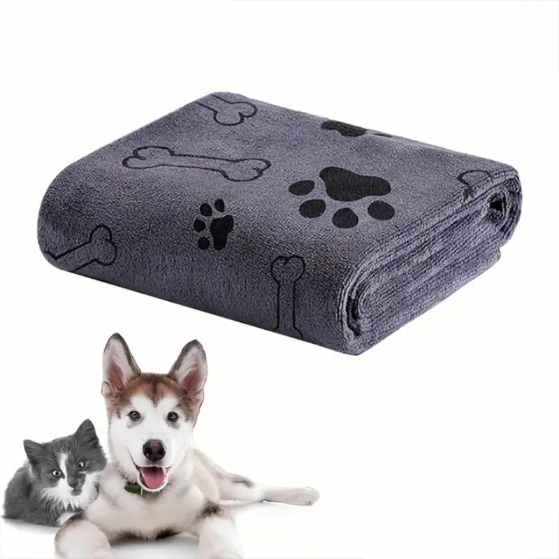 Pet Bath Towel, 1 Count Quick Drying Soft Absorbent Pet Towel, Pet Grooming Towel, Dog & Cat Bath Accessories