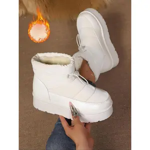 Women's fashionable trendy new boots, thick-soled comfortable soft plush thickened snow boots, warm boots for cold weather, suitable for autumn and winter outdoor walking women's boots, perfect for various casual occasions, a must-have for gifts.