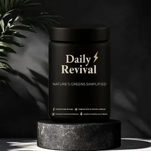 Daily Revival Herbs and Greens Simplified Supplement for Liver Detox Digestion Hormone Balance Vegan Non-GMO Capsules Natural Dietary Edible