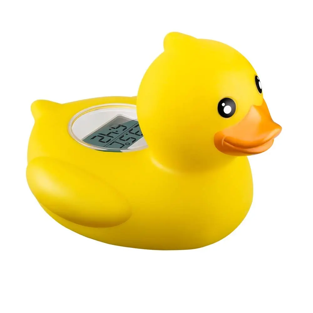 X-TBT92 Classic Duck Baby Bath Floating Toy Thermometer - BPA-Free ABS, 2 LR44 Batteries, Easy-to-Grasp Size for Infants (Pool & Water Toy)