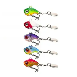 DeepJaw Outfitters 5pcs simple fishing bait, metal Vib iron plate, vibrating swimming flash and shake for more bite points, longer throwing search bait, used as a shaking rotator for bass, trout, crab, Walleye baits and lures