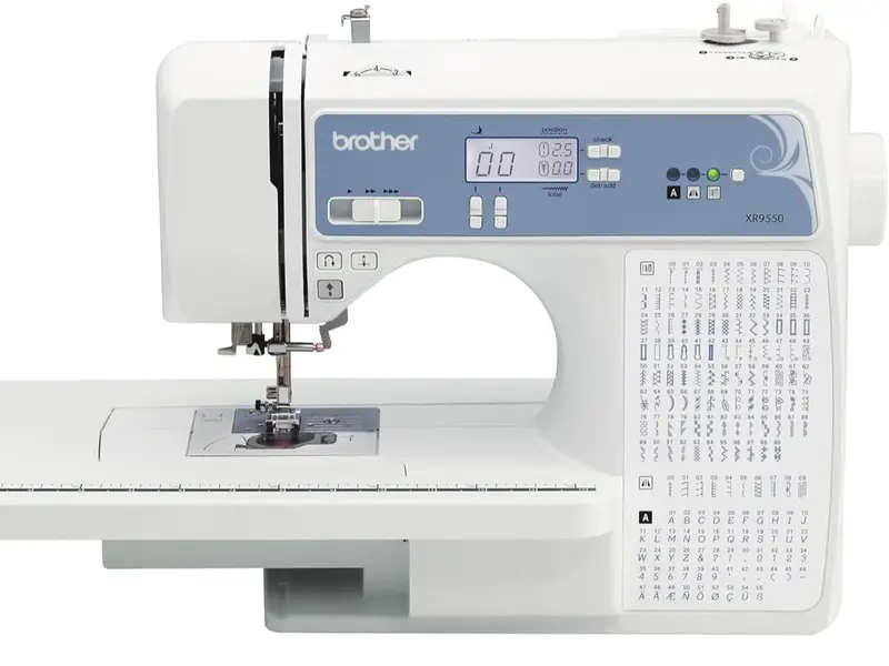 Sewing and Quilting Machine, Computerized, 165 Built-in Stitches, LCD Display, Wide Table, 8 Included Presser Feet, White, 20x12x17