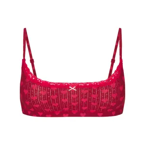 LIGHTWEIGHT COTTON POINTELLE SCOOP BRALETTE | BRICK HEART HALFDROP