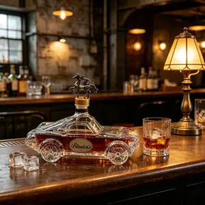 Creative Ford Mustang Whiskey Decanter, Glass Bottle in Car Shape, Perfect Gift for Men, Unique Whiskey Bottle Design