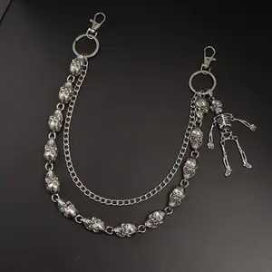Unisex Hip Hop Wallet Chain |   Dark Skull & Cross Punk Belt Accessory for Jeans, Y2K Baddie Edgy Style Jewelry