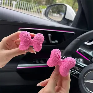 Cute Bow Car Hooks, Fun Bow Car Accessories, Girly Car Accessories, Decorative Car Parts, Creative Goddess Sticky Hooks, Invisible Car Decoration, Automotive Decorative Accessories
