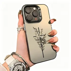 Flowers Cross Pattern Case for iPhone 17 16 15 14 Pro Max 13 12 11  XS Plus Shockproof Non Slip Military-Grade Protection slim Cover iPhone case