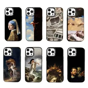 Renaissance Art Paintings Hot Phone Cases For iPhone 17 Promax Pro Air 16 Plus 15 14 13 12 11 Black Matte Shockproof Protective Cover Perfect Christmas Halloween Birthday Gift