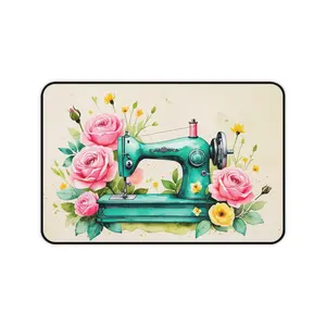 Floral Sewing Machine Desk Mat, Vintage Craft Accessory, Home Office Decor, Gift for Crafters, Quilting Supplies, Sewing Room