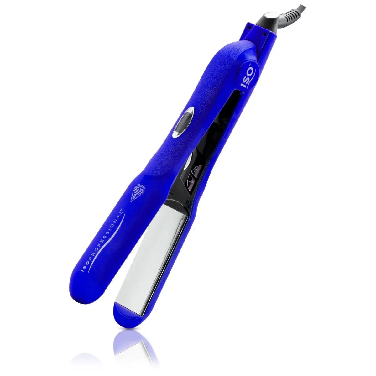 ISO Beauty ISOHSGCBLU50-705 1.5in Digital Infrared Titanium-Plated Flat Iron - Gold Collection, Blue, 26W, LCD Display, Auto Shut-Off, Set Temp, Silky Straight Hair Tool, Shiny Finish, Straightening, 190F 450F, Adjustable Temp Control, Advanced Mch Heat T