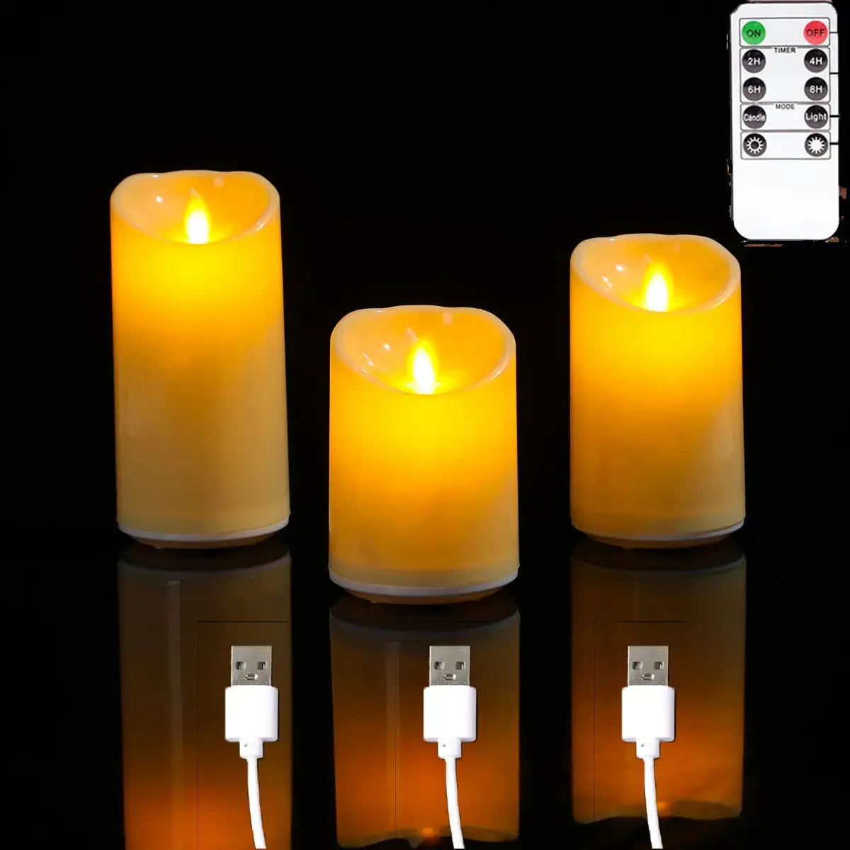 Flameless LED Candle Set — USB Rechargeable
