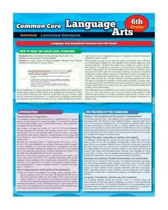 QuickStudy: Common Core State Standards Language Arts (6th grade)