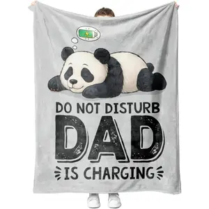 1pc Panda lovers, please do not disturb (funny content); Dad is charging; Christmas gifts from daughter and son to Dad; Funny birthday gifts from dad and husband; Flannel blanket as a Father's Day gift. Cozy Chic Blanket