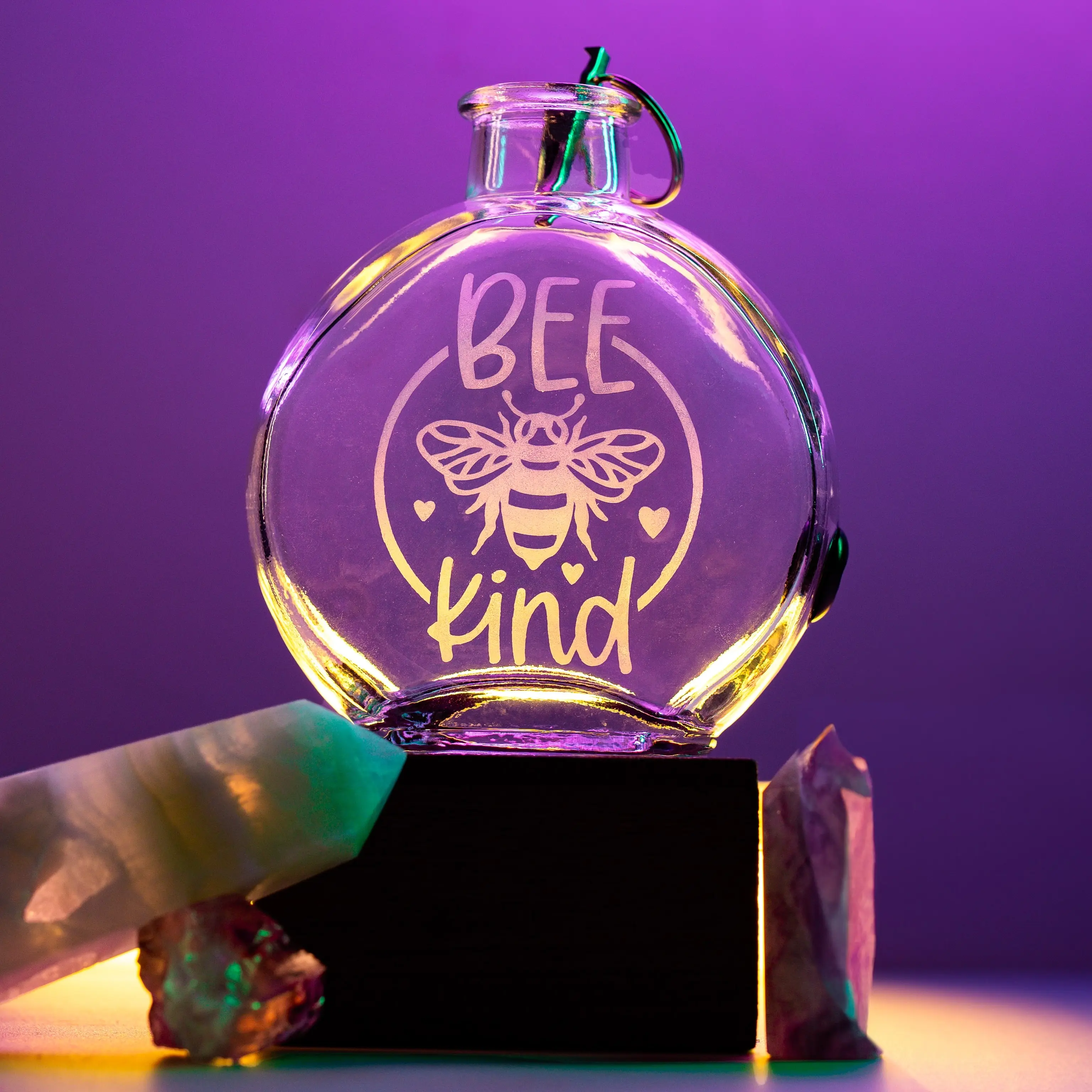 Bee Kind Incense Glass Bottle Burner by AmaZen Glass Co.